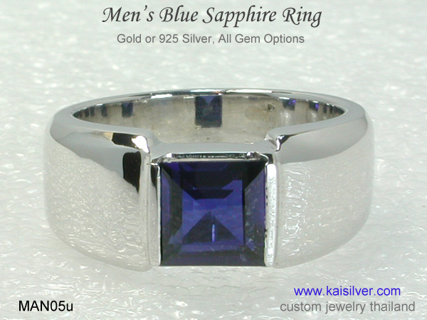 men's blue sapphire rings 