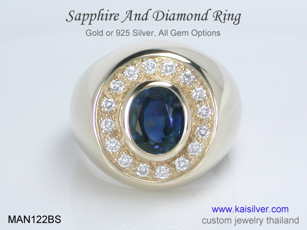 sapphire gold ring for men Thailand