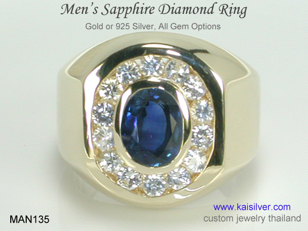 sapphire diamond ring for men