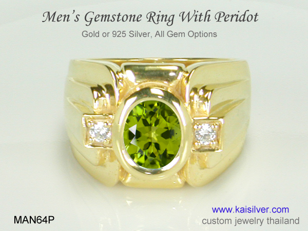 peridot rings for men green gem