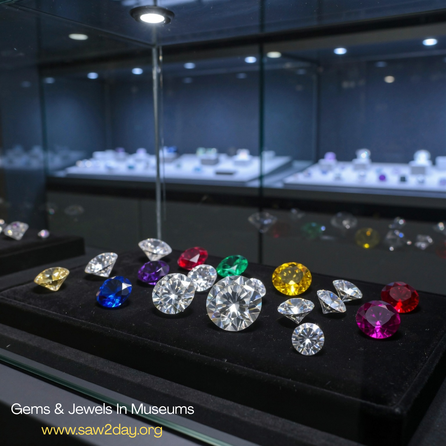 diamonds and gemstones in museum